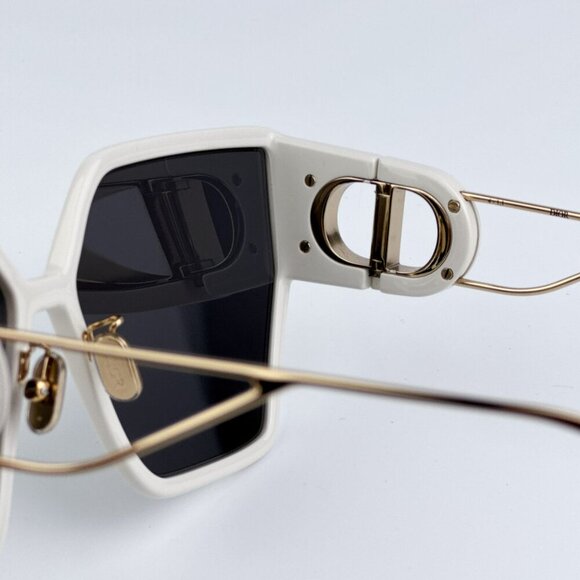 Dior 30MONTAIGNE BU 95A1 BRAND NEW Sunglasses Ivory Gold Smoke Women Geometric - Picture 8 of 11